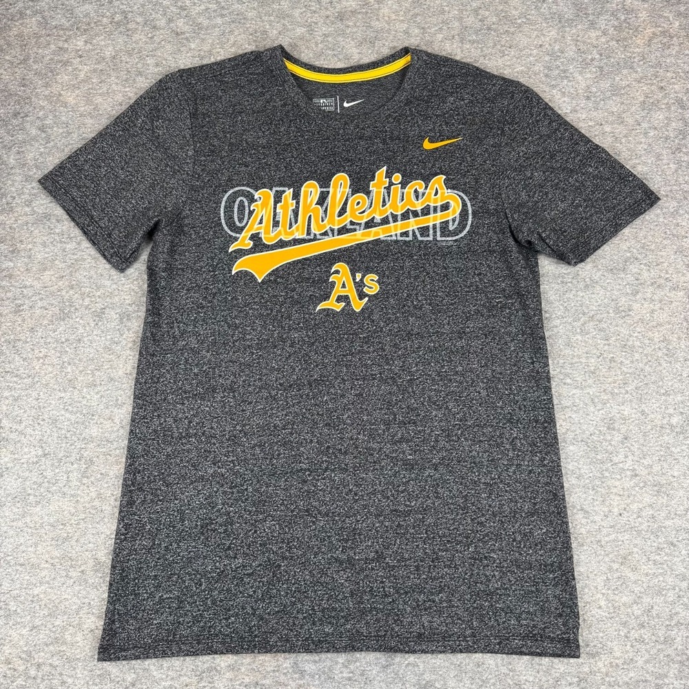 The Nike Tee Oakland Athletics Athletic Cut T-Shirt Gray Mens Medium M